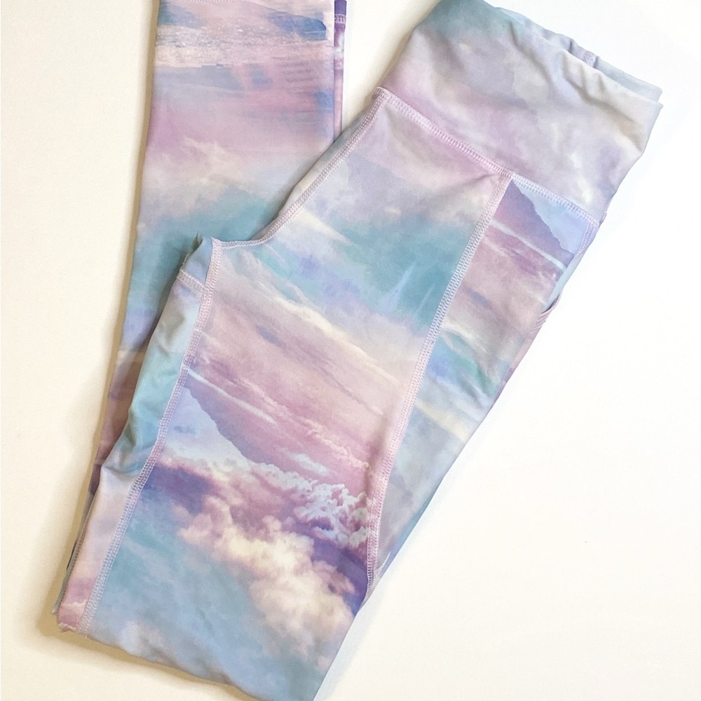 Old Navy Kids Cloud Print Leggings - Girls Size M 8 Blue and Purple